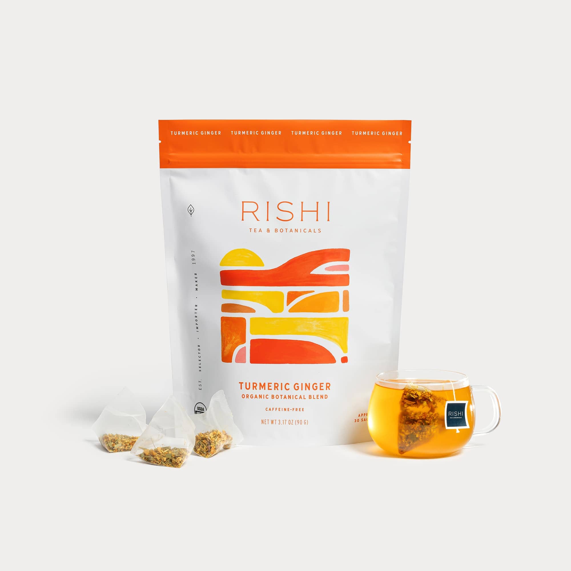 Turmeric Ginger Tea Bags | Certified Organic | Rishi Tea