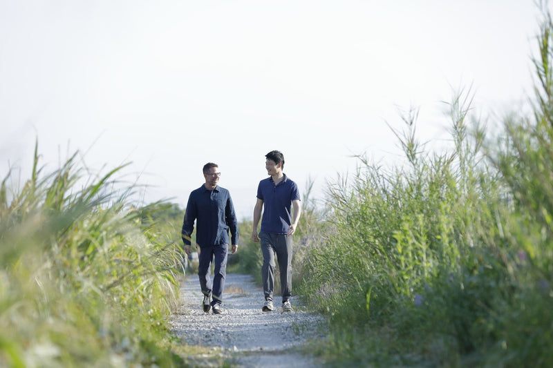 Rishi founder Joshua Kaiser walks alongside eight-generation tea maker Hisaki Horii