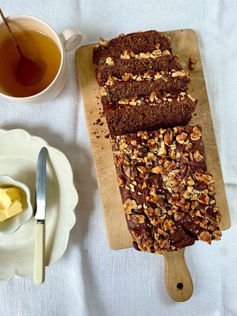 Houjicha Banana Walnut Bread