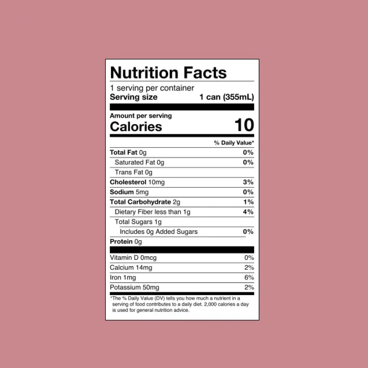 A nutrition label on a pink background for Schisandra Berry by Rishi Tea & Botanicals.