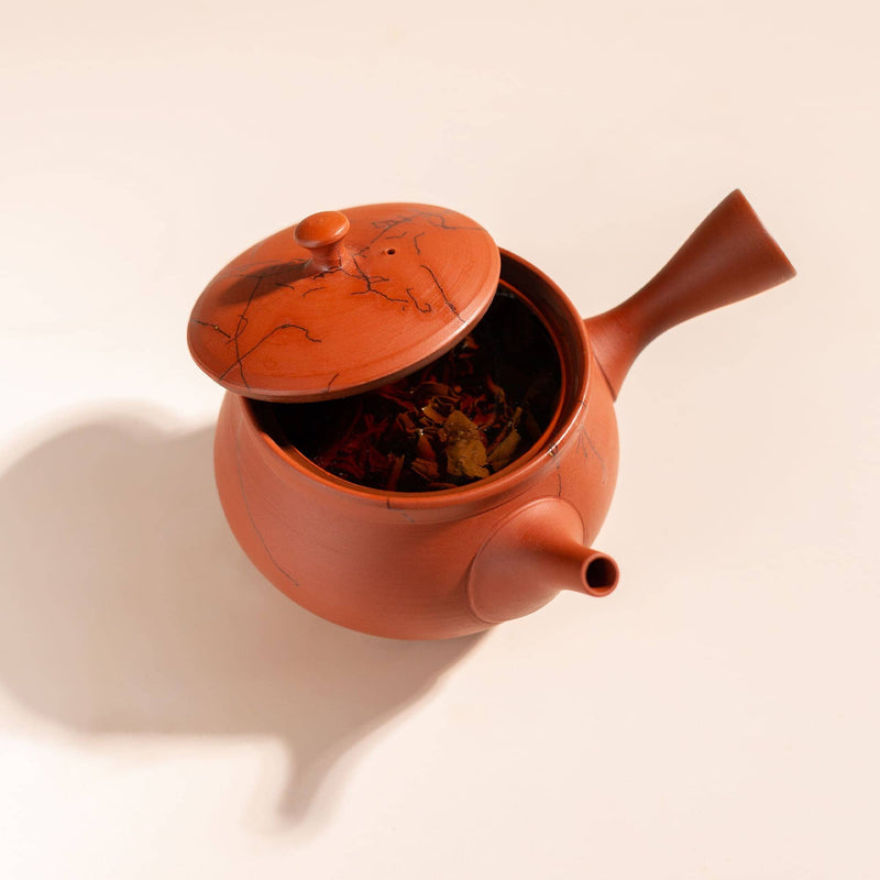 Red Shudei Mogake Tokoname Teapot hover image