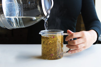 Pouring hot water into the Simple Brew